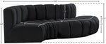 Arc - Velvet 4 Piece L-Shaped Modular Sofa