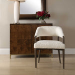 Austell - Shearling Dining Chair - Brown / White