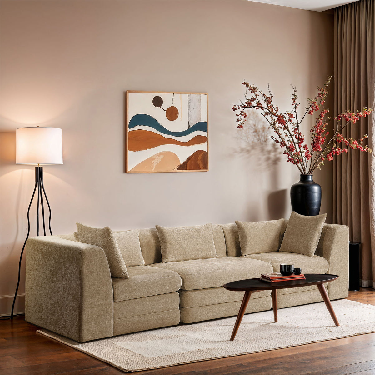 Stellar - 3 Piece 114" Upholstered Modular Sofa
