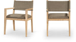 Avon - Linen Textured Performance Fabric Upholstered Dining Arm Chair