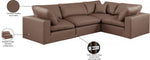 Comfy - 4 Piece Faux Leather Modular Sectional
