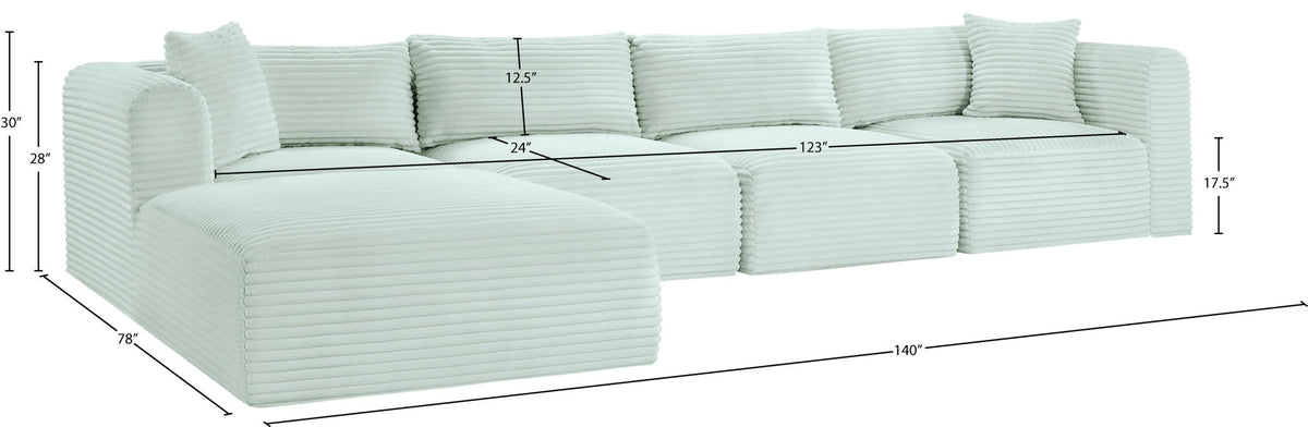 Shaggy - 5 Piece Modular Sectional With Ottoman