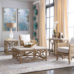 Catali - Stone End Table - White & Light Brown