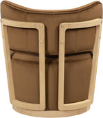 Elara - Velvet Upholstered Swivel Accent Chair - Saddle / Stained Natural