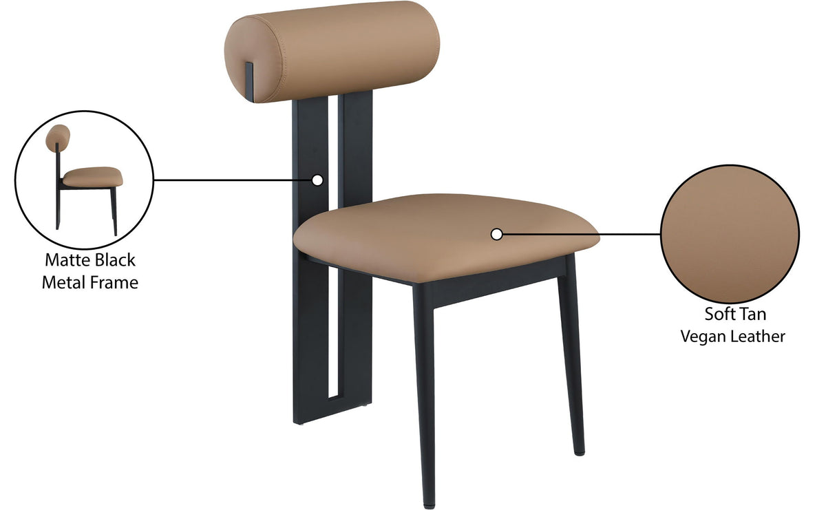 Dario - Faux Leather Dining Chair With Black Frame (Set of 2)