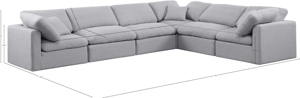 Indulge - Linen 6 Piece Modular Corner Sectional