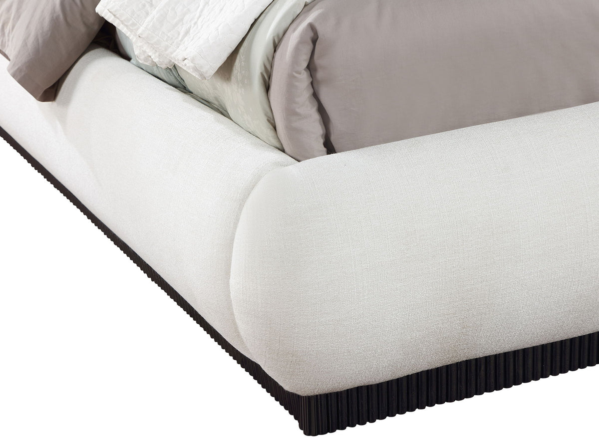 Rigby - Linen Bed With Black Base