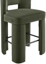 Zuno - Velvet Performance Fabric Upholstered Bar Stool (Set of 2)