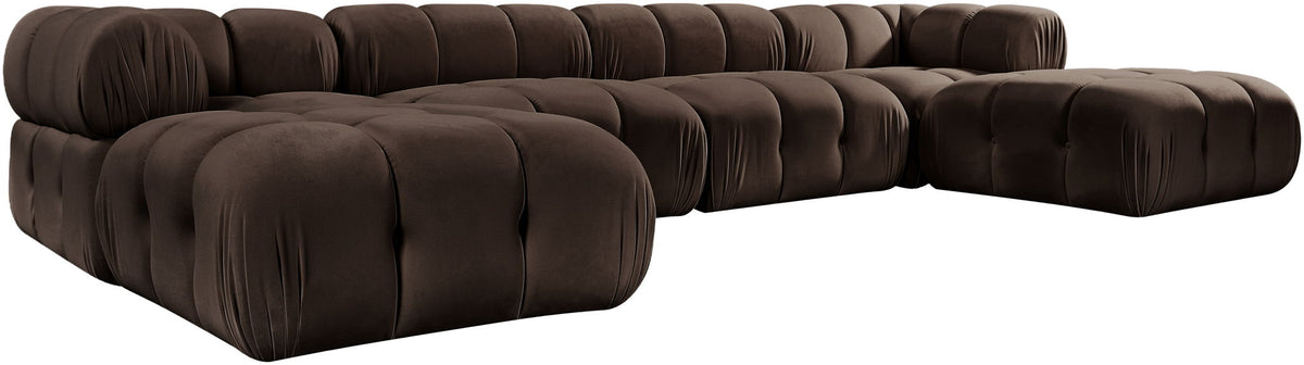 Orin - Velvet 6 Piece Modular Double Chaise Sectional