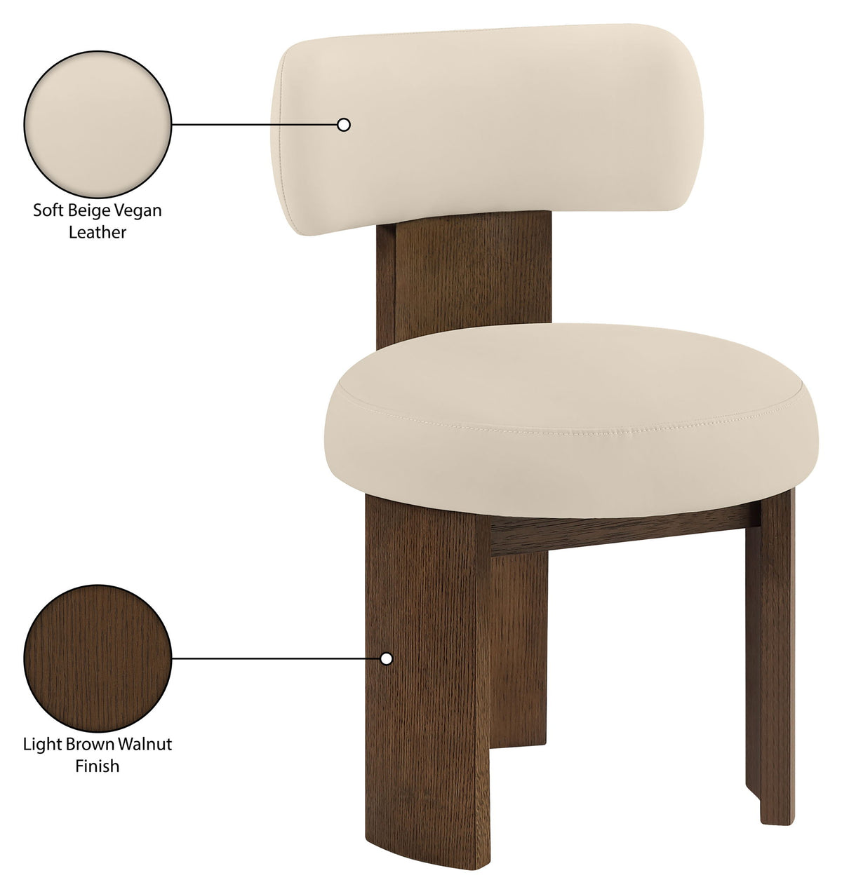 Atelier - Vegan Leather Upholstered Dining Chair (Set of 2) - Painted Brown Frame