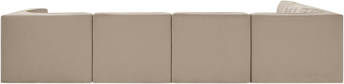 Rummi - Velvet Performance Fabric Upholstered 6 Piece Modular Sectional
