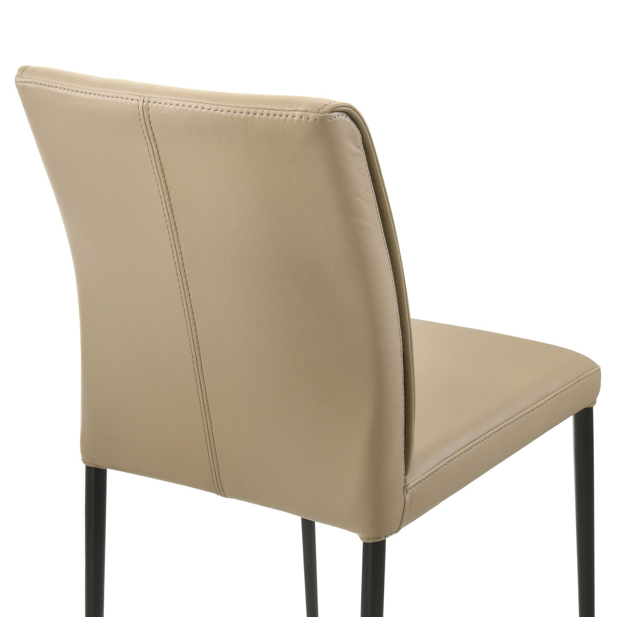 Meriam - Full Back Top Grain Leather Upholstered Metal Dining Chairs (Set of 2)