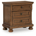 Zackaryn - Two Drawer Night Stand - Warm Brown