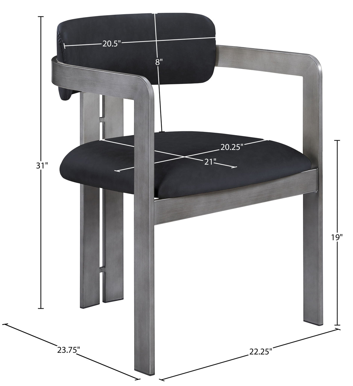 Aurum - Vegan Leather Upholstered Dining Chair With Gray Base (Set of 2)