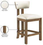 Lavrin - Vegan Leather Upholstered Counter Stool (Set of 2) - Walnut Base