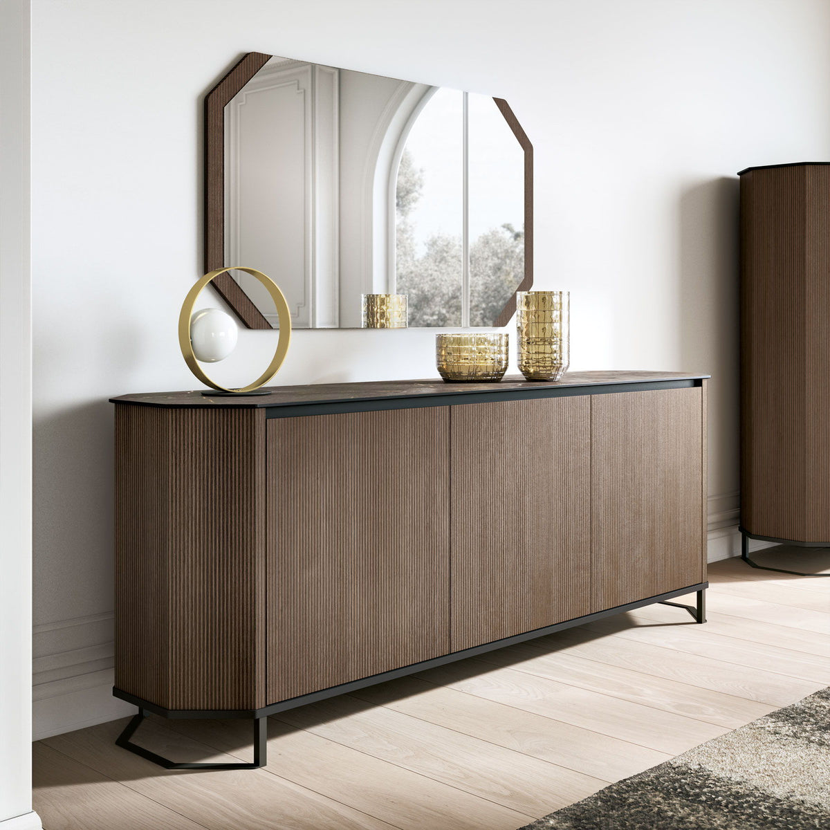 Hexagon - Mirror - Brown