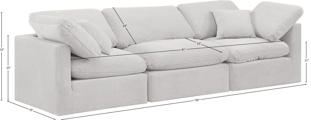 Indulge - Velvet 3 Seat Modular Sofa