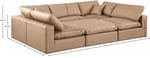Comfy - 6 Piece Faux Leather Sectional - Tan