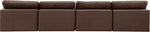 Comfy - Velvet Modular Armless Sofa 4 Seats