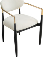 Riccio - Fabric Dining Arm Chair (Set of 2) - Black And Gold Frame