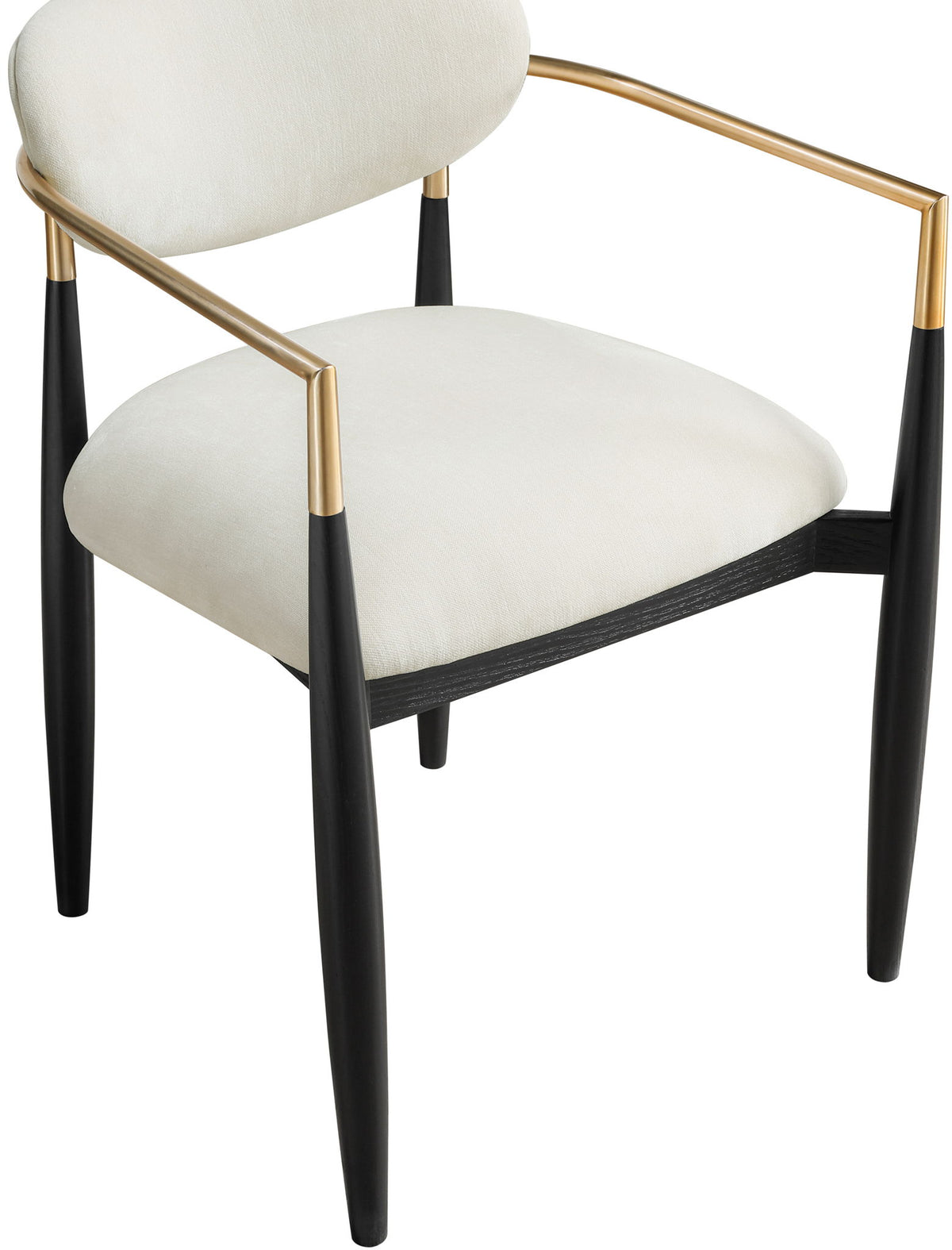 Riccio - Fabric Dining Arm Chair (Set of 2) - Black And Gold Frame