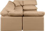 Indulge - Faux Leather 6 Piece Modular U-Shaped Sectional - Tan