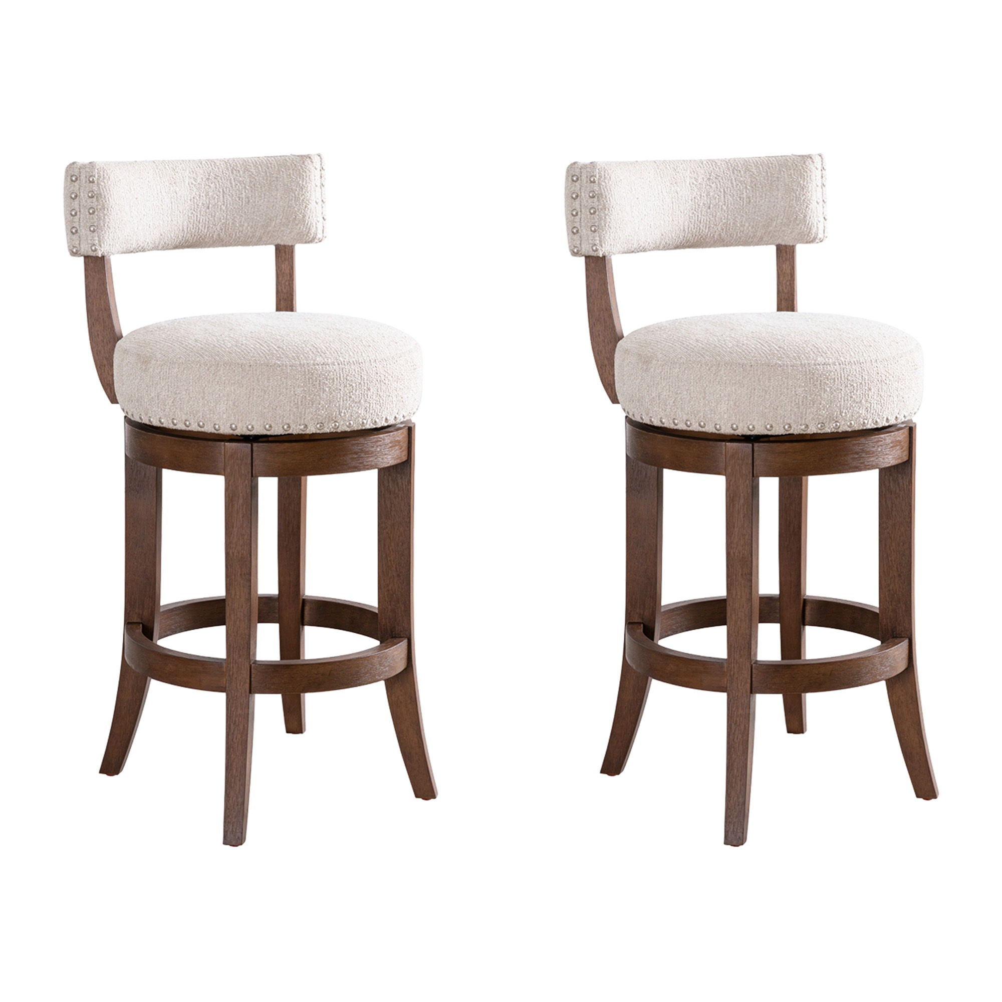 Mystic - Solid Wood Upholstered 26" Counter Height Swivel Barstool