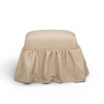 Gertrude - Performance Linen Skirted Ottoman - Yellow