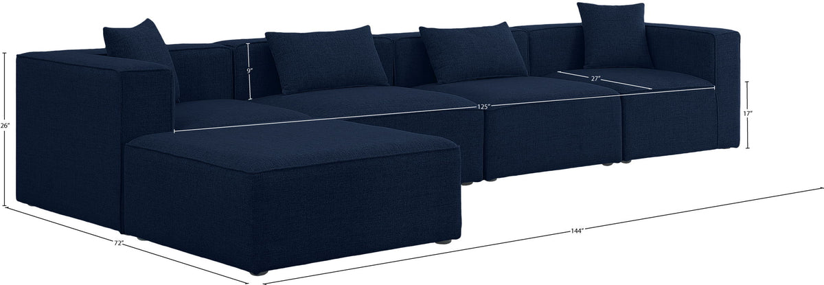 Cube - Linen 5 Piece Modular Sectional With Chaise