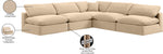 Comfy - 5 Piece Velvet Modular Corner Armless Sectional