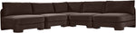 Hammond - Velvet Performance Fabric Upholstered 5 Piece Armless Sectional