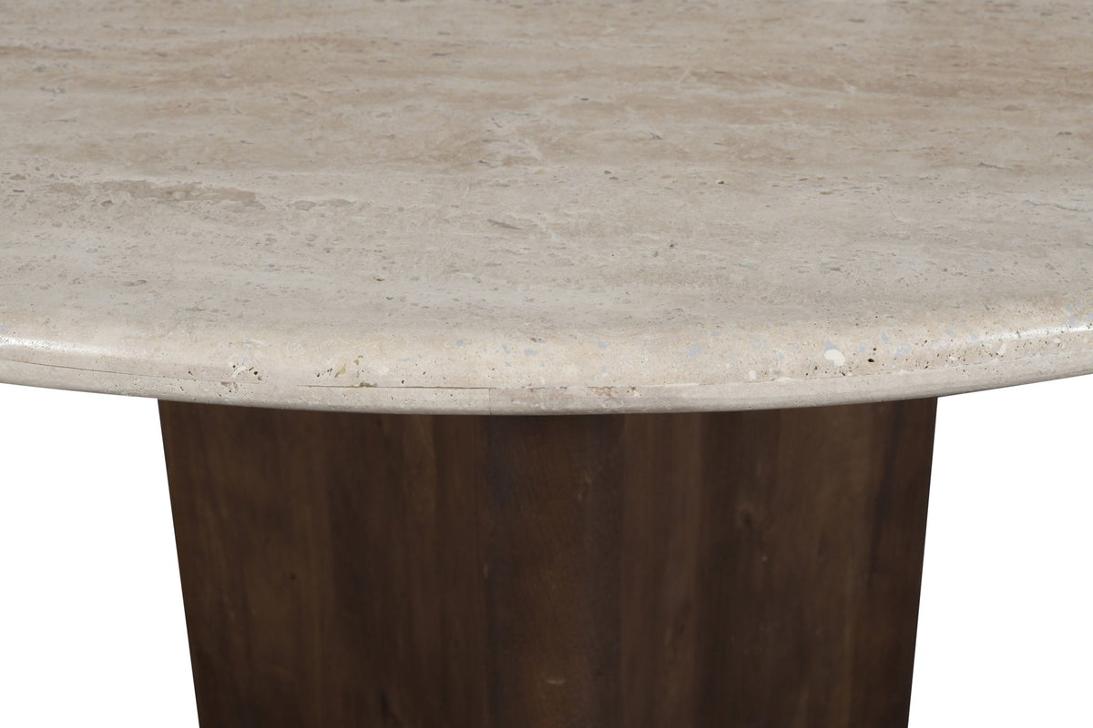 Pietra - Travertine And Mango Wood Dining Table