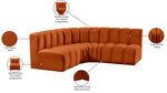 Arc - Velvet 4 Piece Corner Modular Sofa