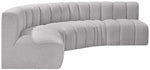 Arc - Boucle Fabric 5 Piece U-Shaped Modular Sofa