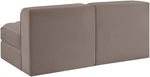 Rummi - Velvet Performance Fabric Upholstered 2 Piece Modular Armless Loveseat
