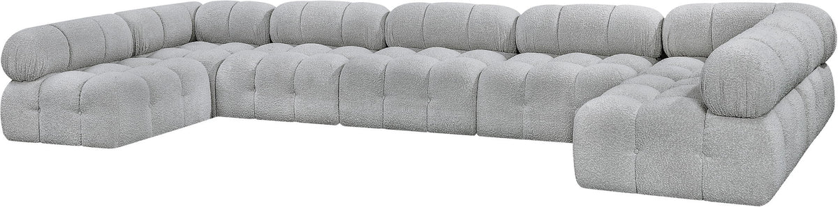 Ames - 7 Piece Boucle Fabric Modular Sectional