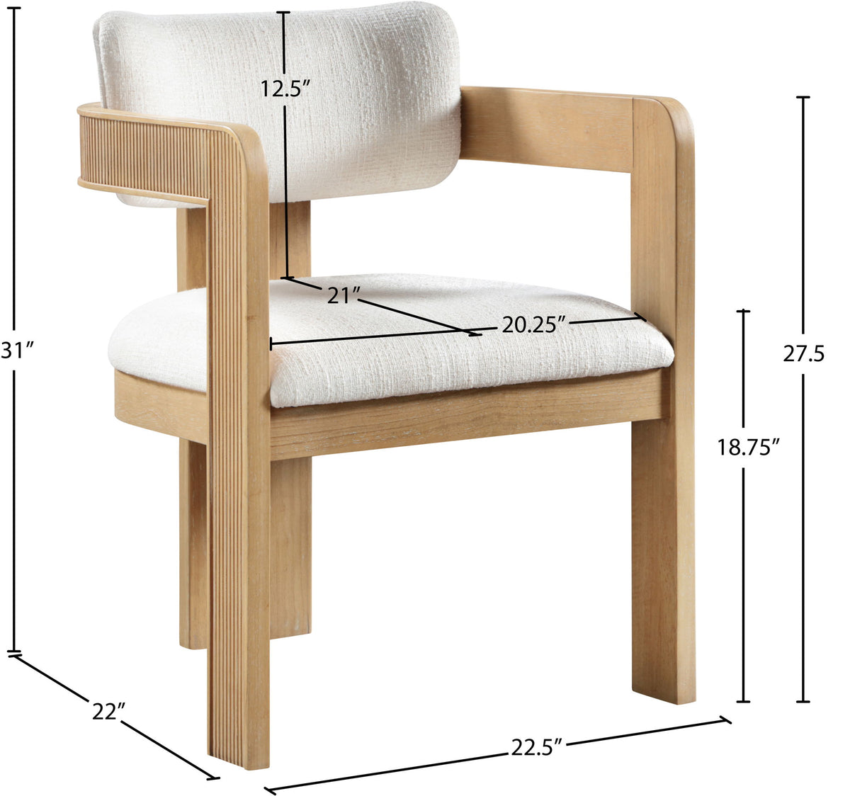 Sacha - Linen Dining Chair With Natural Base (Set of 2)