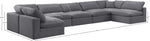 Comfy - 7 Piece Velvet Modular Armless Sectional