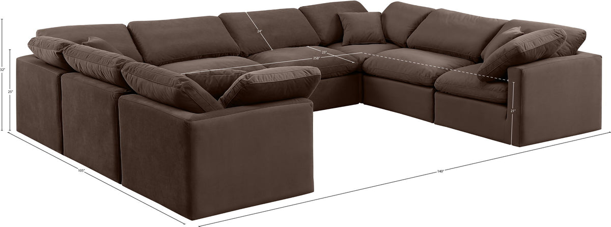 Indulge - Velvet 8 Piece Modular Sectional
