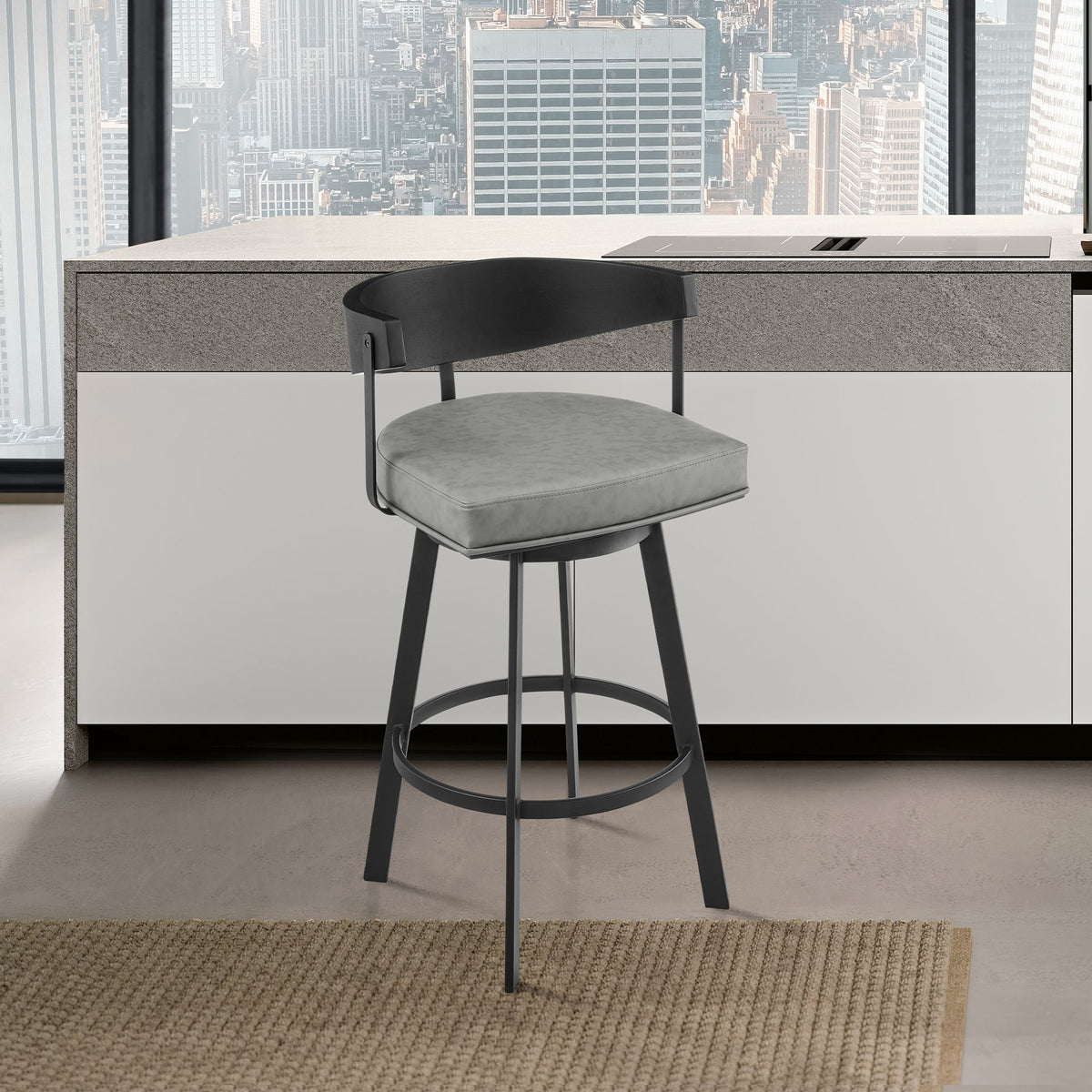 Lacey - Swivel Counter Stool - Black