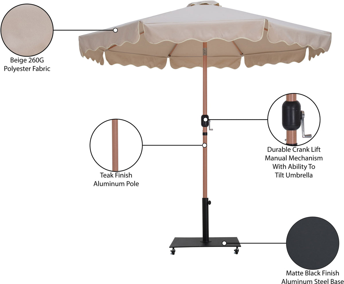 Amalfi - Aluminum Patio Umbrella - Black Base / Light Brown Pole