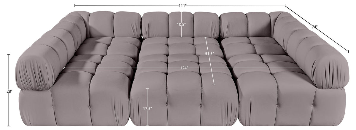 Orin - Velvet 6 Piece Modular Sectional