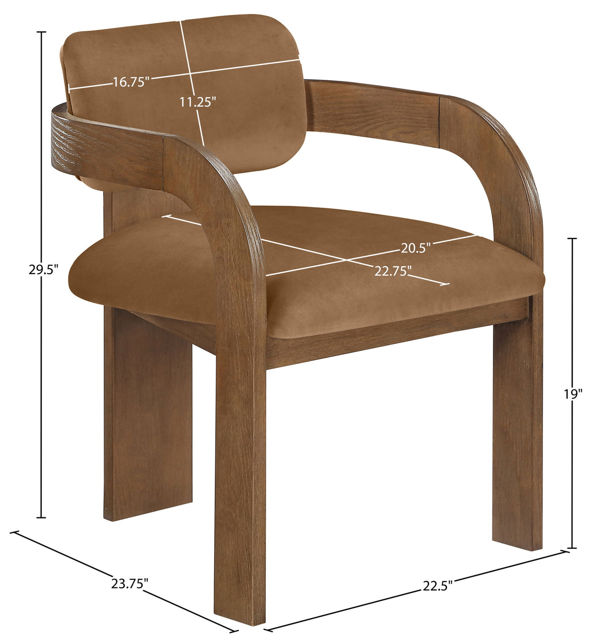 Cedra - Velvet Performance Fabric Upholstered Dining Chair (Set of 2) - Brown Frame