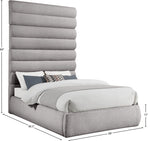 Adam - Boucle Fabric Bed With 89" Headboard