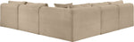 Shaggy - Fabric 5 Piece Modular Corner Armless Sectional