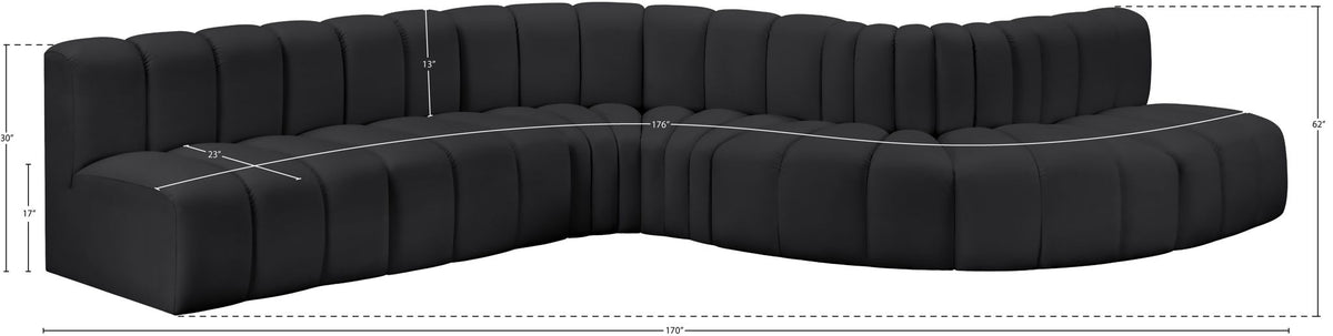 Arc - Faux Leather 7 Piece Modular Sofa