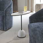 Morro - Marble Side Table - White / Black