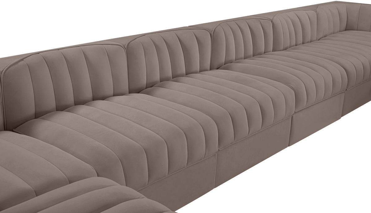 Rummi - Velvet Performance Fabric Upholstered 10 Piece Modular Sectional