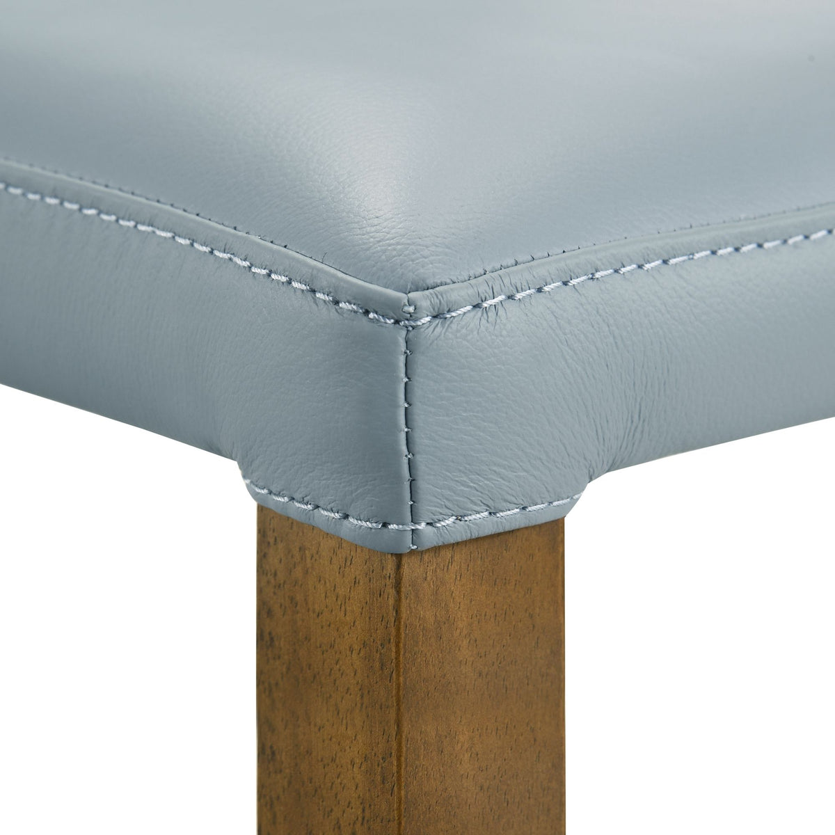 Elyza - Full Back Top Grain Leather Upholstered Wood Dining Chairs (Set of 2)