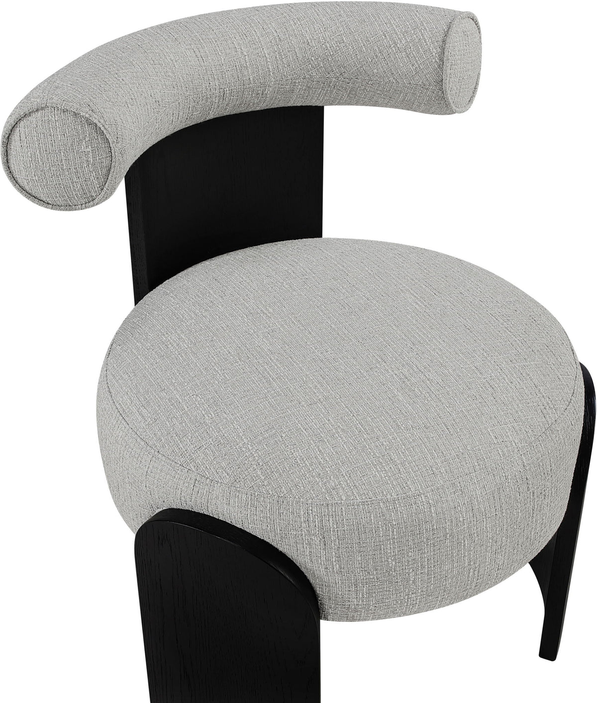 Calder - Linen Textured Fabric Upholstered Accent Chair - Painted Black Base